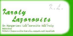 karoly lazorovits business card